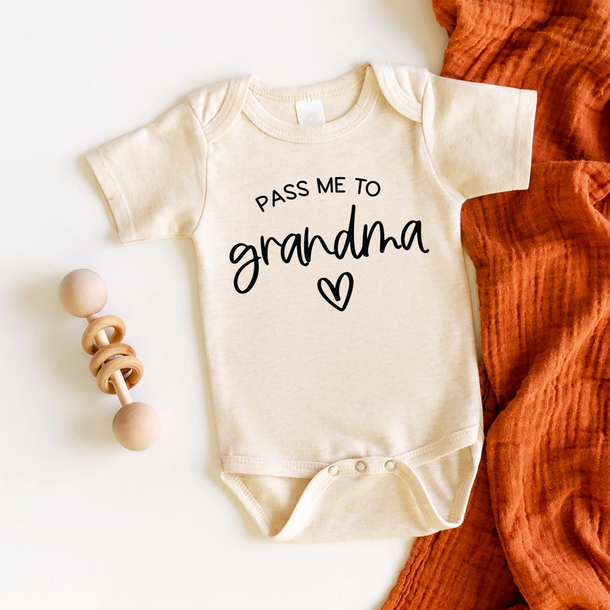 Pass Me To Grandma Onesie Announcement Gift