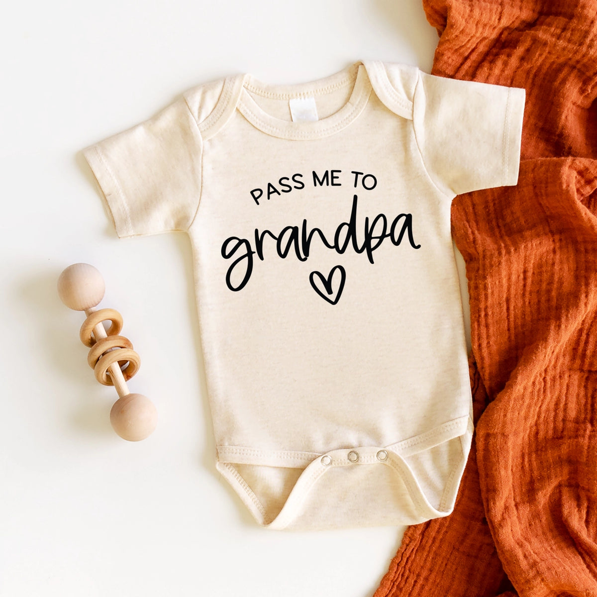 Pass Me To Grandpa Announcement Onesie