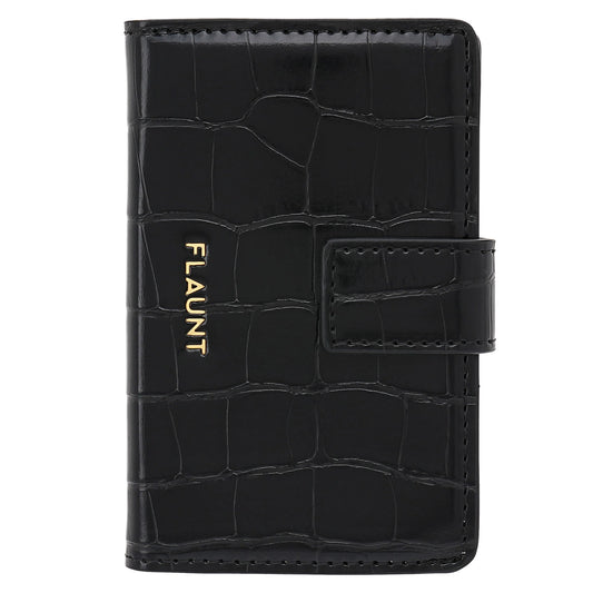 Black Crocodile Leather Magsafe Wallet