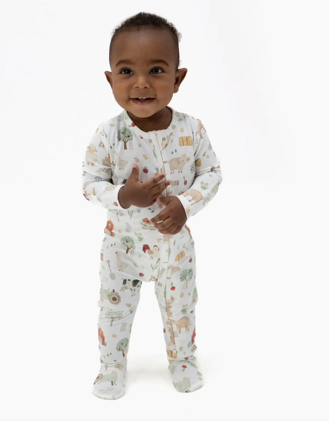 Cute Farm Animals Uni 2 Way Zipper Footie