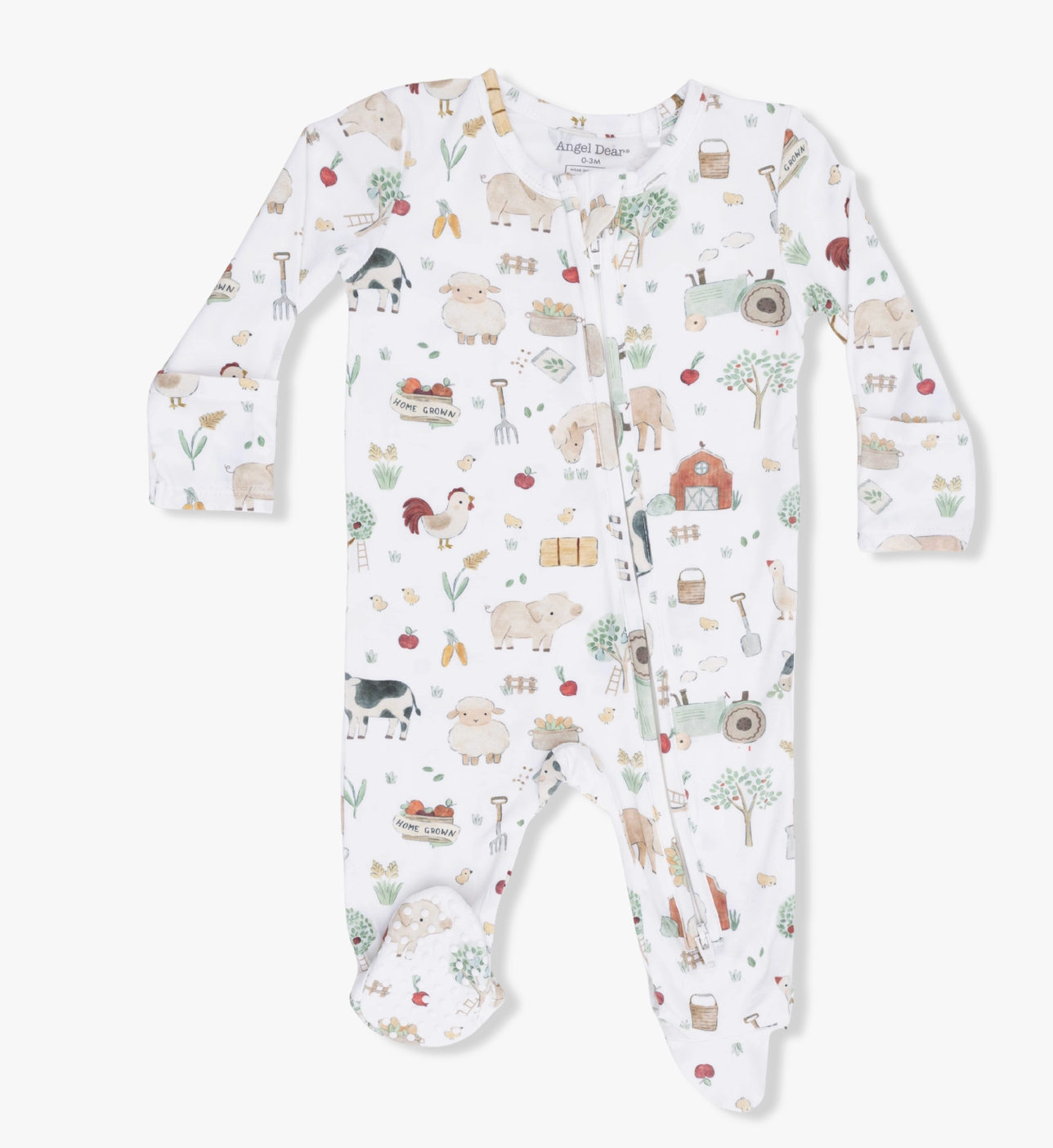Cute Farm Animals Uni 2 Way Zipper Footie