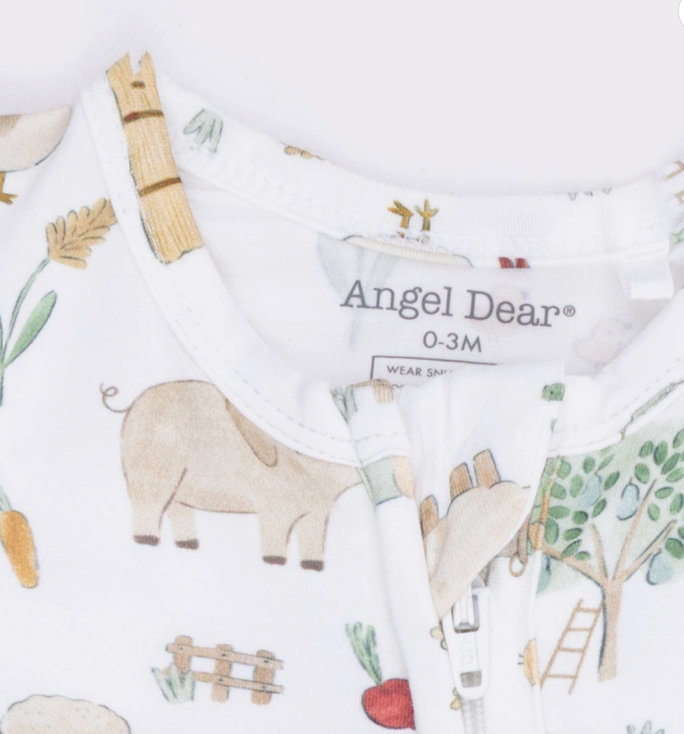 Cute Farm Animals Uni 2 Way Zipper Footie