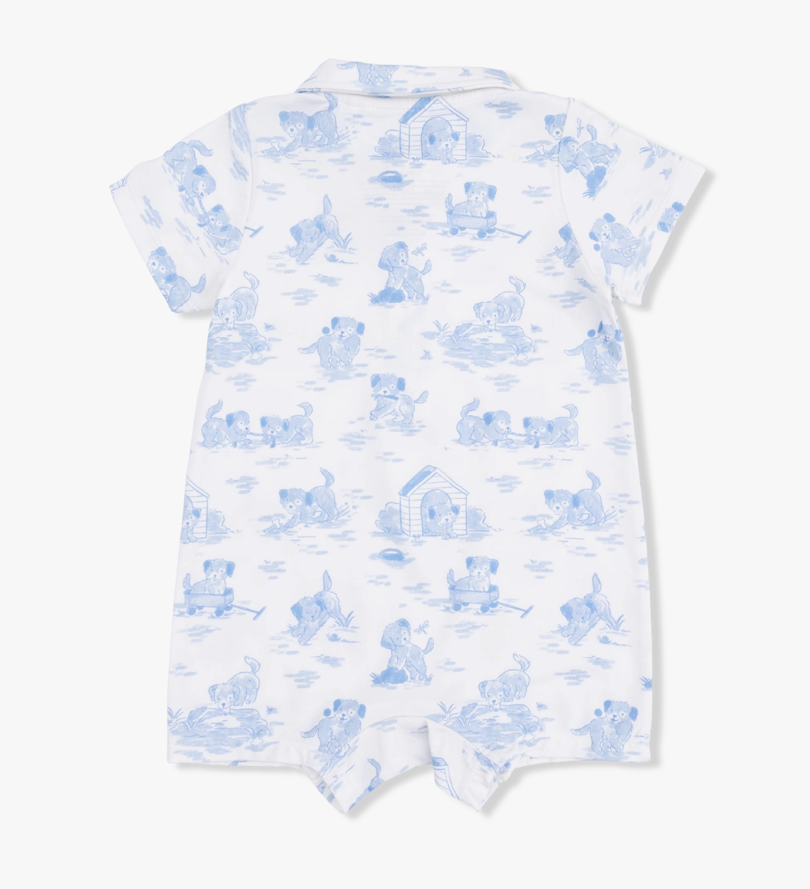 Puppy Toile Blue Polo Shortie