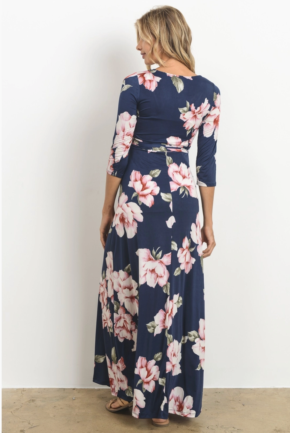 Floral Print Faux Wrap Maternity Maxi Dress