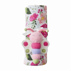 Mudpie - Swaddle & Rattle Set