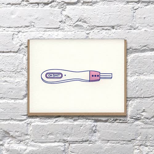 Bench Pressed Oh S*** Pregnancy Test Card