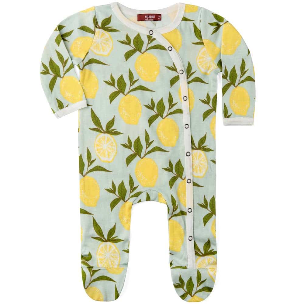 Milkbarn Organic Footed Romper with snaps