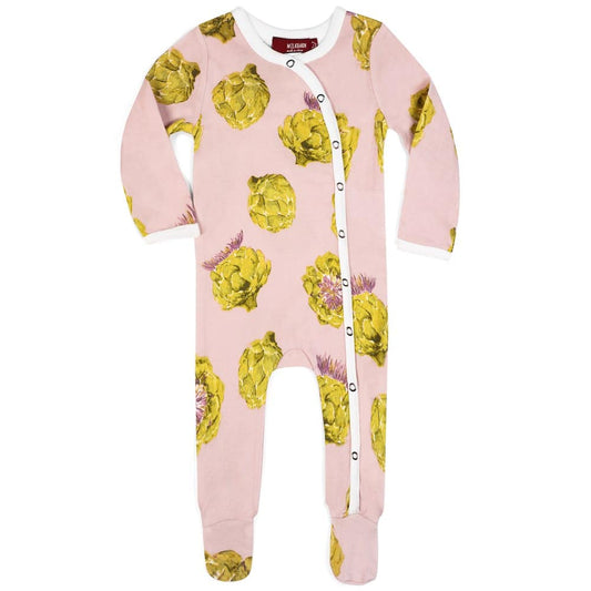 Milkbarn Organic Footed Romper with snaps