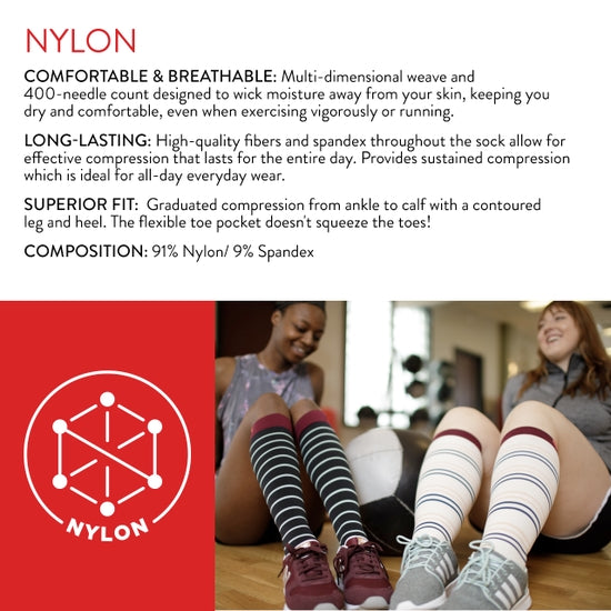 Vim & Vigr Nylon Compression Socks - Midnight & Crimson