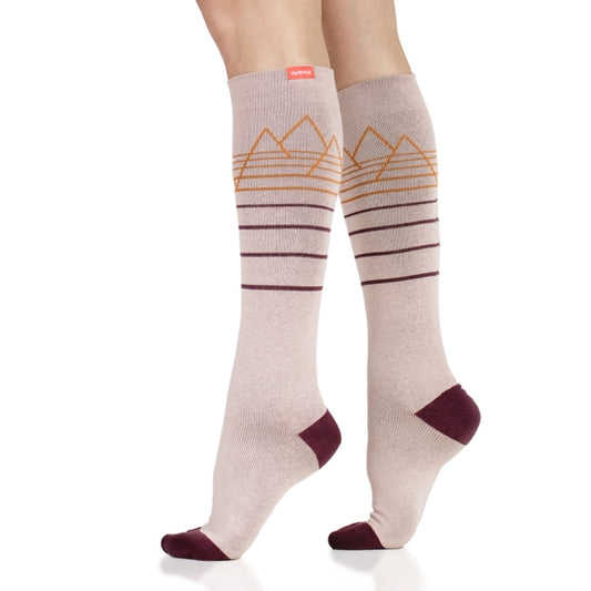 Vim & Vigr Merino Wool Compression Socks - Mauve & Clay