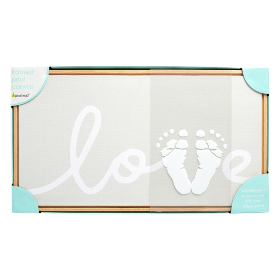 Pearhead Love Framed Print Canvas & Paint Set for Baby's Footprints