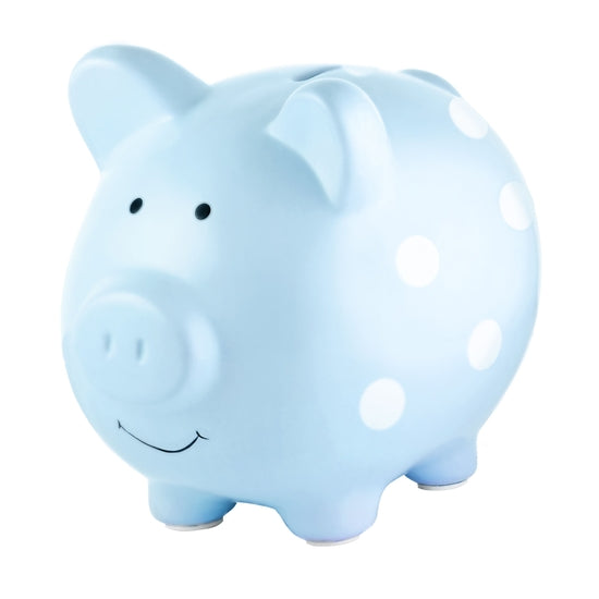 Pearhead Polka Dot Piggy Bank - Blue