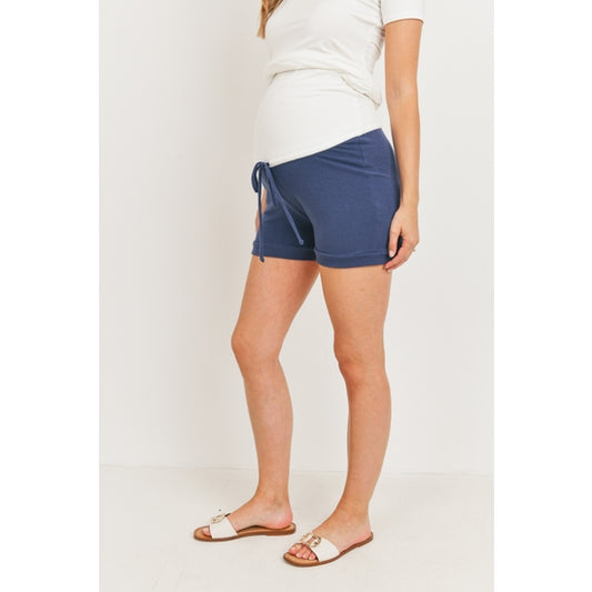 Hello Miz Navy Maternity Shorts