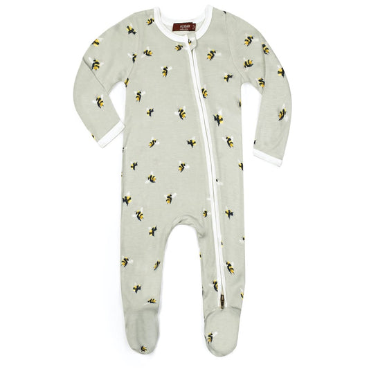 Milkbarn Bamboo Zipper Footed Romper