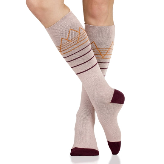 Vim & Vigr Merino Wool Compression Socks - Mauve & Clay
