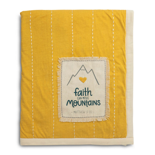 Demdaco - Faith Can Move Mountains Baby Blanket