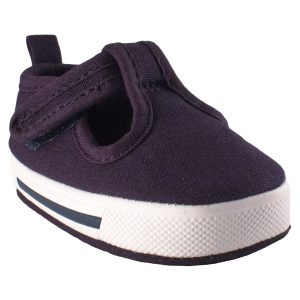 Baby Deer Navy Canvas T-strap shoes